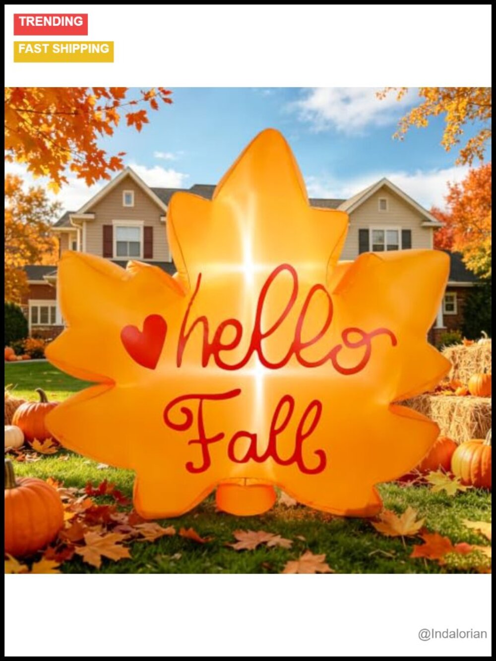 5FT Maple Leaf Inflatable Thanksgiving Yard Decoration LED Lighted